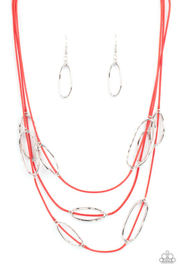 Check Your CORD-inates - Red Necklace Paparazzi Accessories