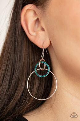 In An Orderly Fashion - Blue Rhinestone Earrings Paparazzi Accessories