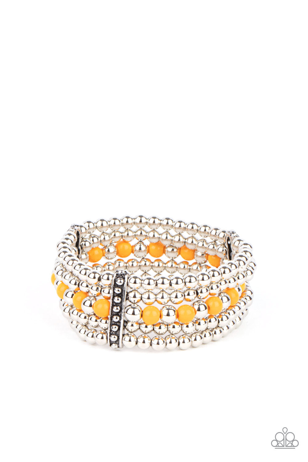Gloss Over The Details - Orange Stretchy Bracelet Paparazzi Accessories