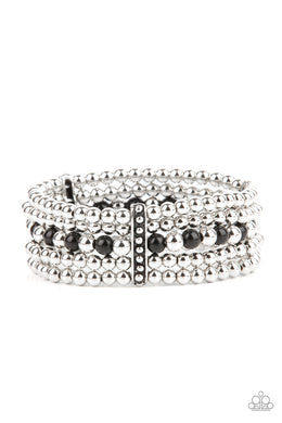 Gloss Over The Details - Black Stretchy Bracelet Paparazzi Accessories