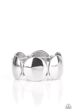 Going, Going, GONG! - Silver Stretchy Bracelet Paparazzi Accessories