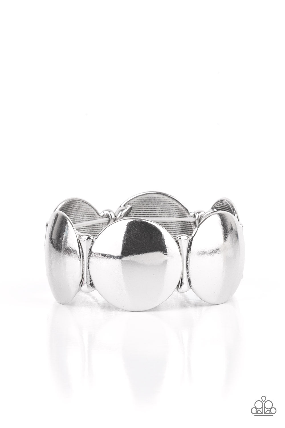 Going, Going, GONG! - Silver Stretchy Bracelet Paparazzi Accessories