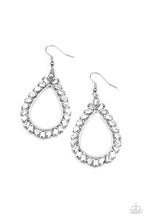 Load image into Gallery viewer, Stay Sharp - White Rhinestone Earrings Paparazzi Accessories