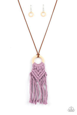 Crafty Couture - Purple Macrame Necklace Paparazzi Accessories