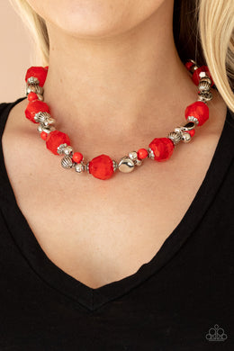 Vidi Vici VACATION - Red Necklace Paparazzi Accessories