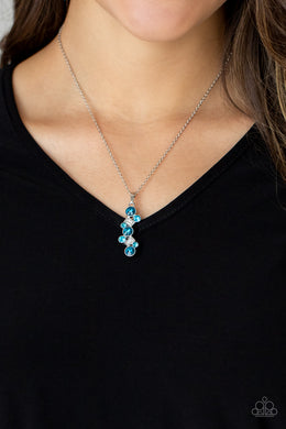 Classically Clustered - Blue Necklace Paparazzi Accessories