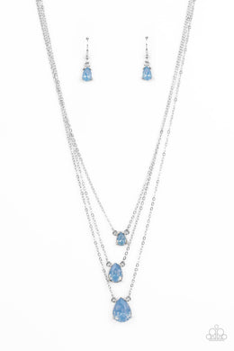 Dewy Drizzle - Blue Necklace Paparazzi Accessories