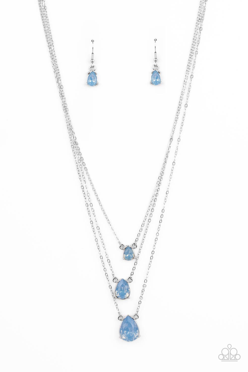 Dewy Drizzle - Blue Necklace Paparazzi Accessories