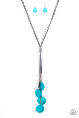 Tidal Tassels - Blue Necklace Paparazzi Accessories