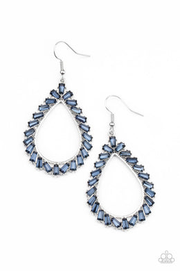 Stay Sharp - Blue Rhinestone Earrings Paparazzi Accessories