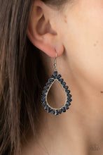 Load image into Gallery viewer, Stay Sharp - Blue Rhinestone Earrings Paparazzi Accessories