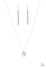 Load image into Gallery viewer, Pitter-Patter, Goes My Heart - Silver Heart Necklace Paparazzi Accessories