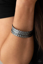 Load image into Gallery viewer, Back-To-Back Stacks - Black Gunmetal Bangle Bracelets Paparazzi Accessories
