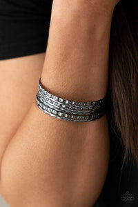 Bangles,gunmetal,Back-To-Back Stacks - Black Gunmetal Bangle Bracelets