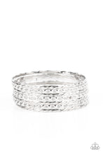 Load image into Gallery viewer, Back-To-Back Stacks - Silver Bangle Bracelets Paparazzi Accessories