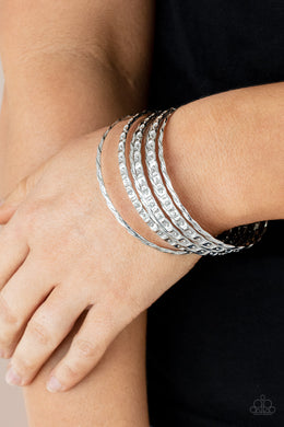 Back-To-Back Stacks - Silver Bangle Bracelets Paparazzi Accessories