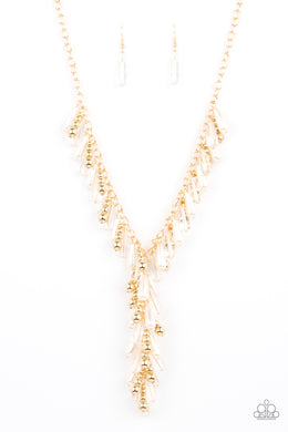Dripping With DIVA-ttitude - Gold Pearl Necklace Paparazzi Accessories