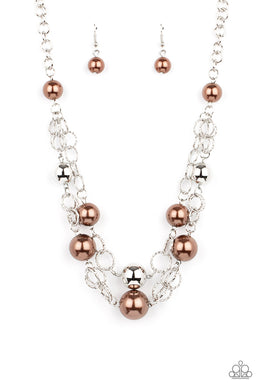 New Age Knockout - Brown Pearl Necklace Paparazzi Accessories