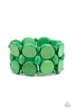Load image into Gallery viewer, Beach Bravado - Green Wood Stretchy Bracelet Paparazzi Accessories