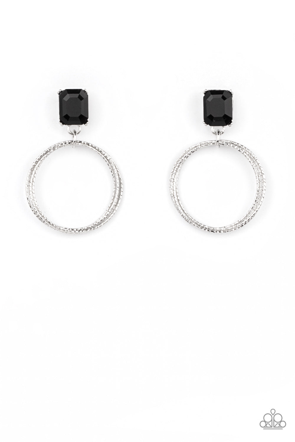 Prismatic Perfection - Black Rhinestone Post Earrings Paparazzi Accessories
