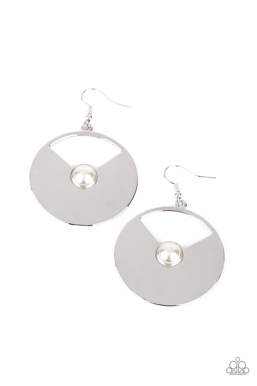 Record-Breaking Brilliance - White Pearl Earrings Paparazzi Accessories