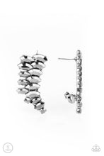 Load image into Gallery viewer, Explosive Elegance - Silver Rhinestone Earrings Paparazzi Accessories