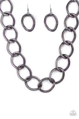 Industrial Intimidation - Black Gunmetal Necklace Paparazzi Accessories