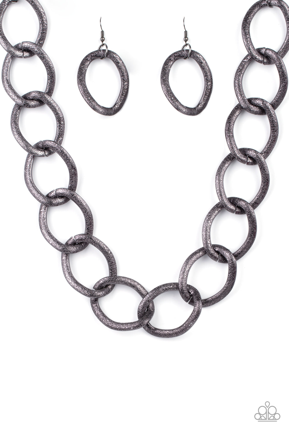 Industrial Intimidation - Black Gunmetal Necklace Paparazzi Accessories