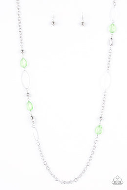 SHEER As Fate - Green Necklace Paparazzi Accessories