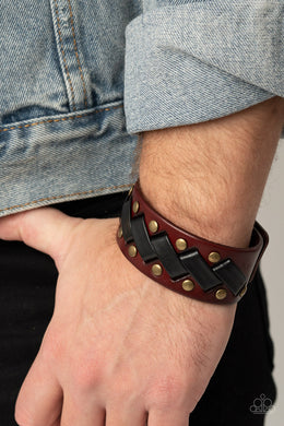 LACES Loaded - Brass Leather Bracelet Paparazzi Accessories