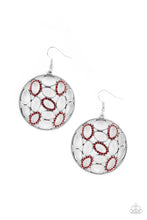 Load image into Gallery viewer, Watch OVAL Me - Red Earrings Paparazzi Accessories