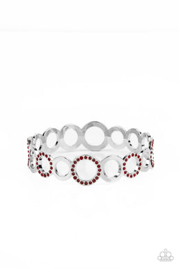 Future, Past, and POLISHED - Red Rhinestone Bangle Bracelet Paparazzi Accessories
