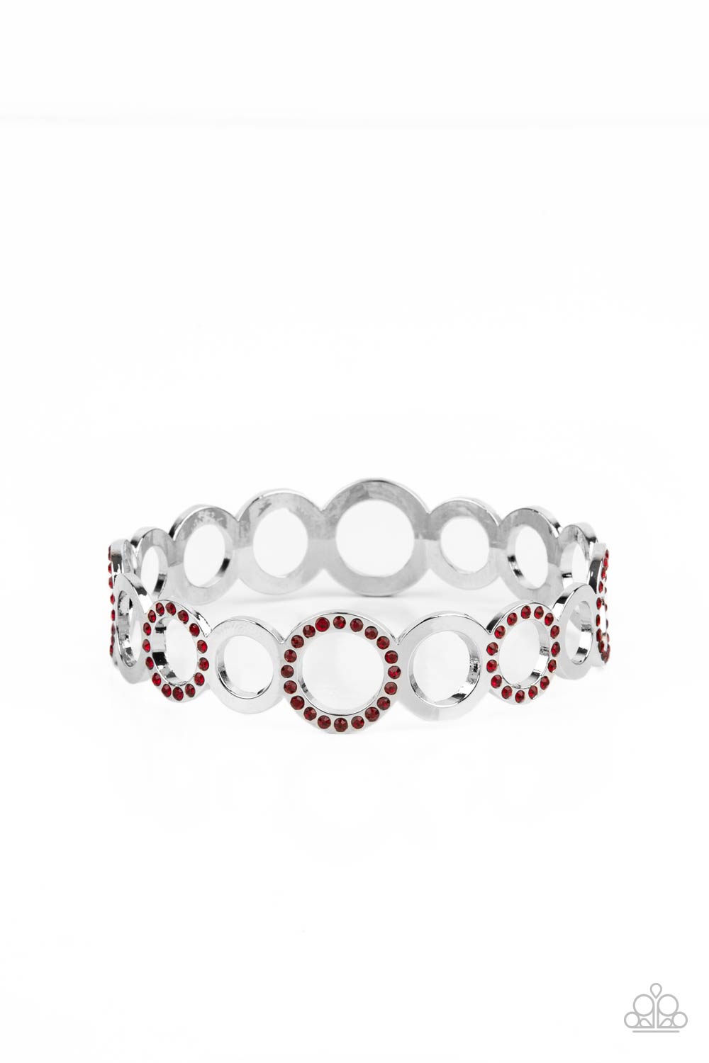 Future, Past, and POLISHED - Red Rhinestone Bangle Bracelet Paparazzi Accessories