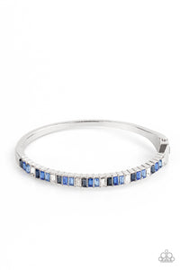 blue,hinge,rhinestones,Toast to Twinkle - Blue Rhinestone Hinge Bracelet