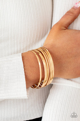 Gliding Gleam - Gold Bracelet Paparazzi Accessories