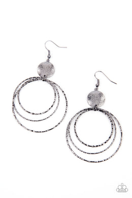 Universal Rehearsal - Black Gunmetal Earrings Paparazzi Accessories