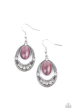 Load image into Gallery viewer, Serene Shimmer - Purple Cat&#39;s Eye Earrings Paparazzi Accessories