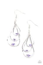 Load image into Gallery viewer, Drop Down Dazzle - Purple Rhinestone Earrings Paparazzi Accessories