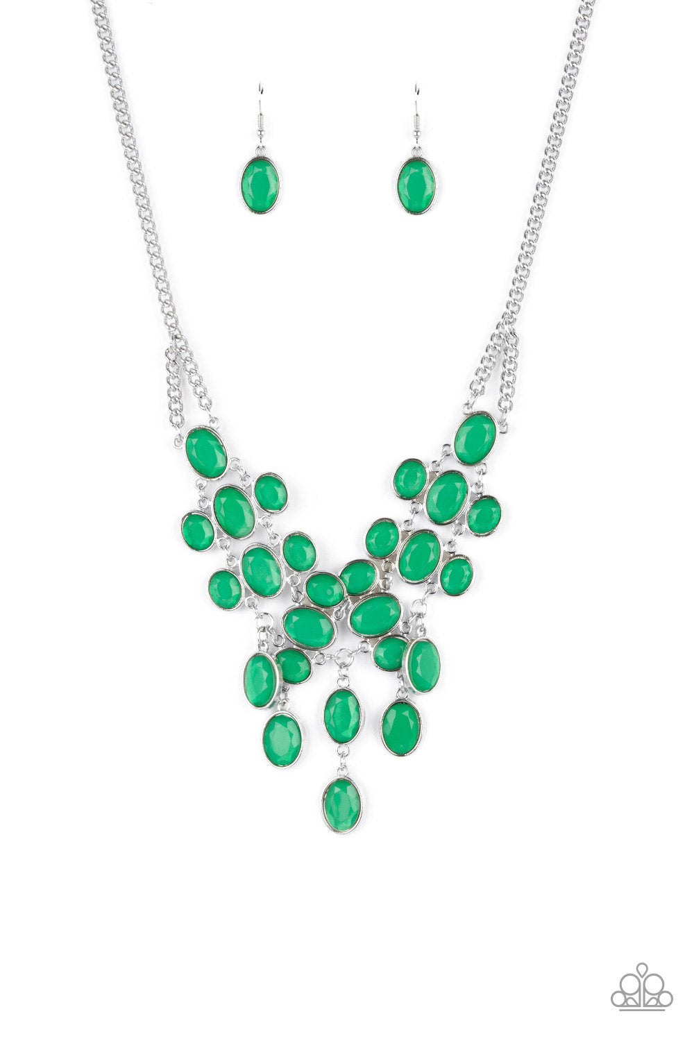 Serene Gleam - Green Necklace Paparazzi Accessories