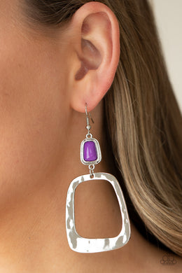 Material Girl Mod - Purple Earring Paparazzi Accessories