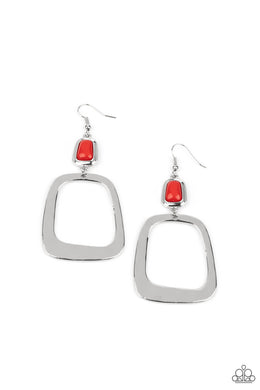 Material Girl Mod - Red Stone Earrings Paparazzi Accessories