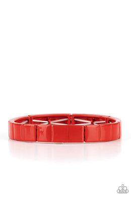 Material Movement - Red Stretchy Bracelet Paparazzi Accessories