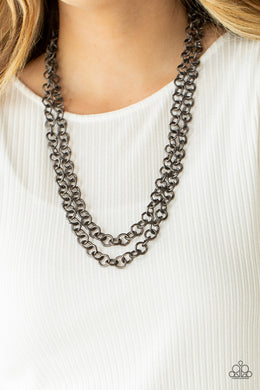 Grunge Goals - Black Gunmetal Necklace Paparazzi Accessories