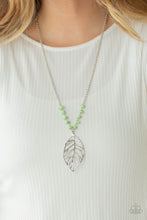 Load image into Gallery viewer, Roaming The Riverwalk - Green Stone Leaf Necklace Paparazzi Accessories