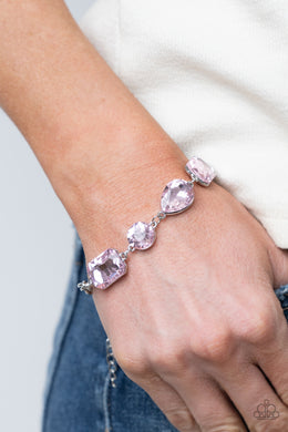 Cosmic Treasure Chest - Pink Rhinestone Bracelet Paparazzi Accessories