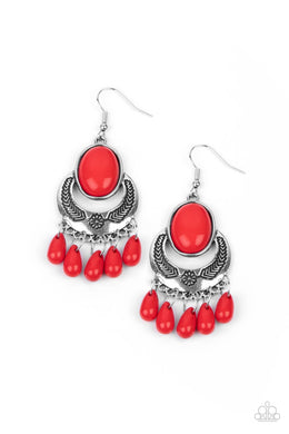 Prairie Flirt - Red Earrings Paparazzi Accessories