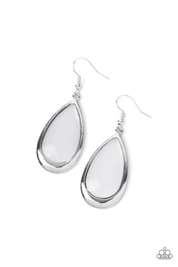 A World To SEER - White Earrings Paparazzi Accessories