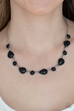 Heavenly Teardrops - Black Stone Necklace Paparazzi Accessories