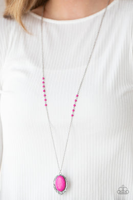 Plateau Paradise - Pink Stone Necklace Paparazzi Accessories