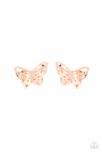 Load image into Gallery viewer, Flutter Fantasy - Rose Gold Butterfly Post Earrings Paparazzi Accessories